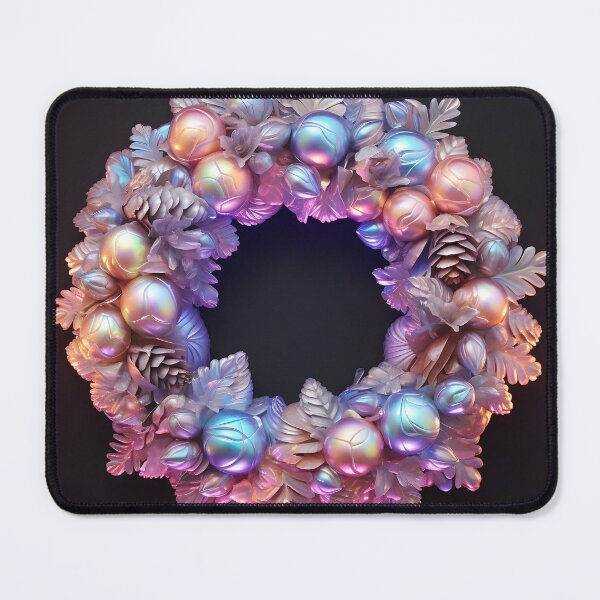 Item preview, colorful iridescent holiday christmas wreath designed and sold by dcrc.