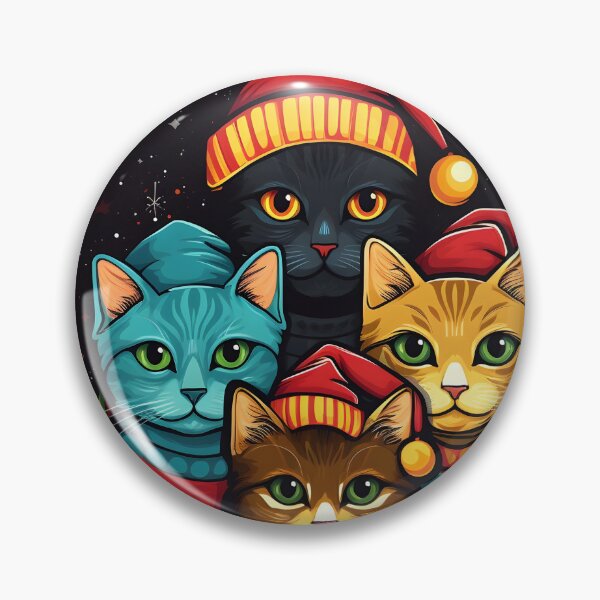 Item preview, Colorful Holiday Christmas cats designed and sold by dcrc.