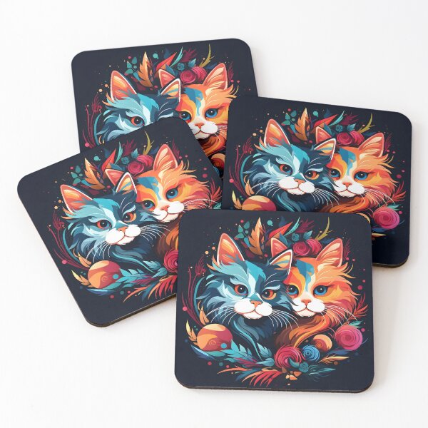 Item preview, Colorful Holiday Christmas cats designed and sold by dcrc.