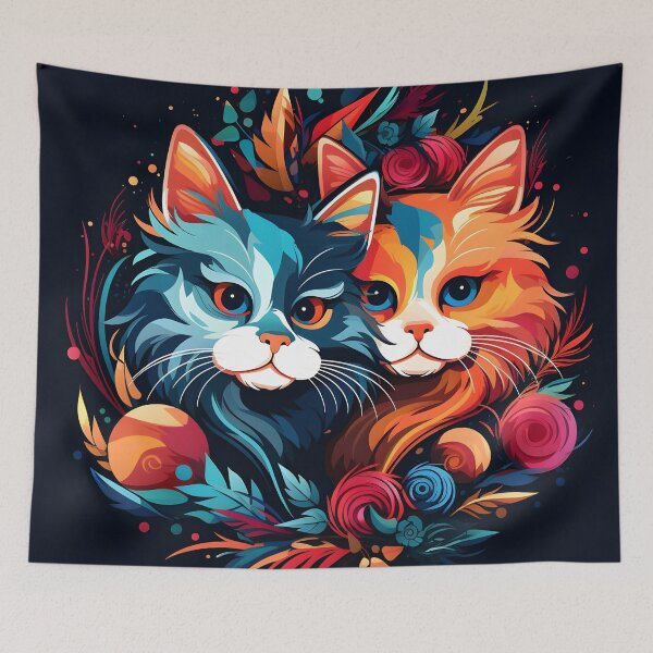 Item preview, Colorful Holiday Christmas cats designed and sold by dcrc.