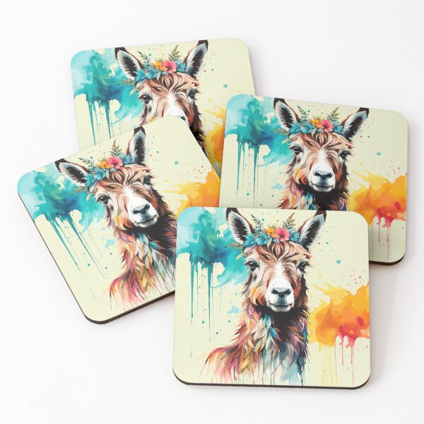 Item preview, llama vivid colors fine art designed and sold by Niktarka.