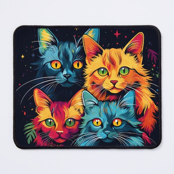 Item preview, Colorful Holiday Christmas cats designed and sold by dcrc.