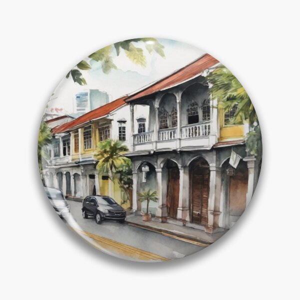 Item preview, Watercolour urban sketch of Georgetown Penang designed and sold by ailia-hikaru.