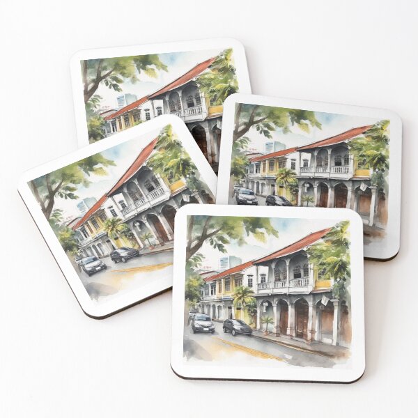 Item preview, Watercolour urban sketch of Georgetown Penang designed and sold by ailia-hikaru.