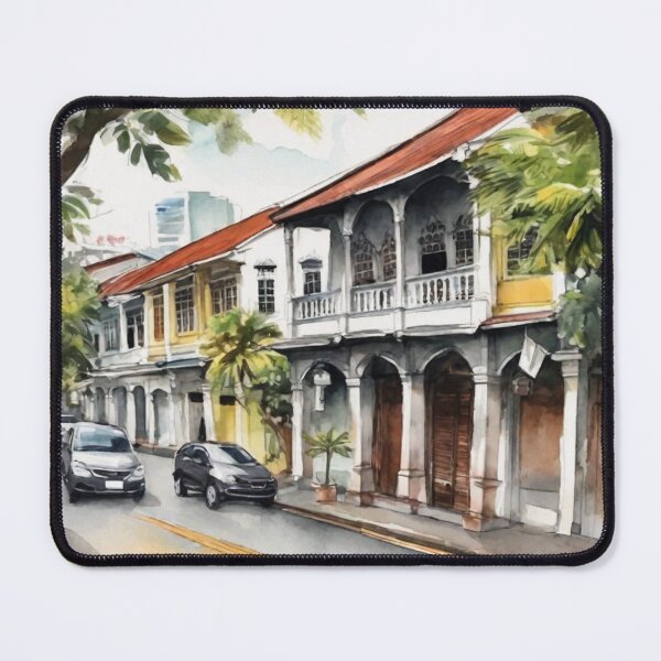 Item preview, Watercolour urban sketch of Georgetown Penang designed and sold by ailia-hikaru.