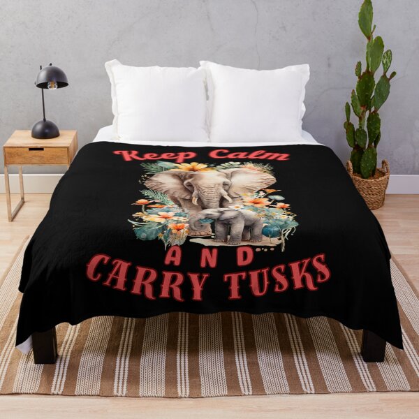 Item preview, Keep Calm And Carry Tusks. colorful elephant designed and sold by ElephantVibes.