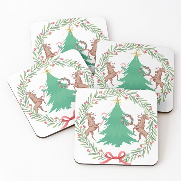 Item preview, Vintage Moose Christmas designed and sold by VintageArtByIda.