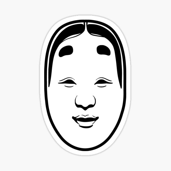 Artikel-Vorschau von Traditionelle japanische Masken, Onnamen, stilisiertes Design in grauer Tinte, designt und verkauft von martodesign.