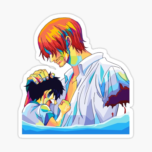 Item preview, Shanks Help Luffy One Piece designed and sold by SiksisArt.