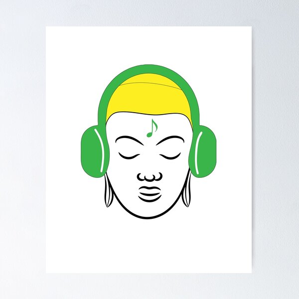 Buddha Headphones Posters for Sale Redbubble 