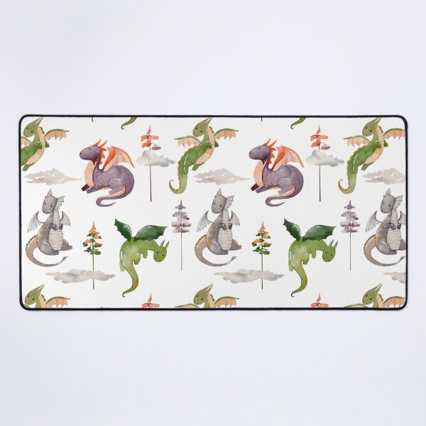 Artikelvorschau, Watercolor pattern with dragons. entworfen und verkauft von tapilipa.