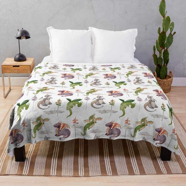 Item preview, Watercolor pattern with dragons. designed and sold by tapilipa.