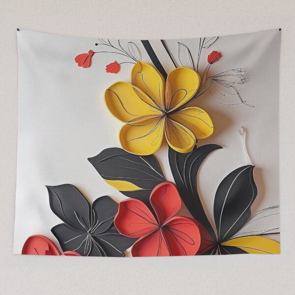 Item preview, Vibrant Petals: Red, Yellow, and Black Floral Symphony designed and sold by ReplyGirl.
