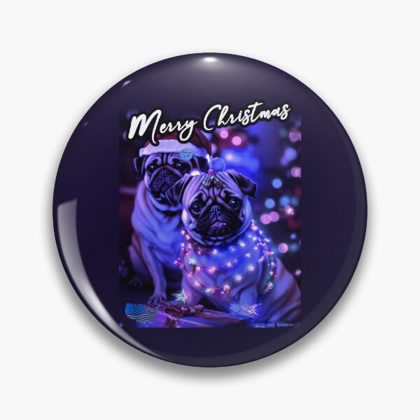 Item preview, Pug HAPPY HOLIDAYS 82 MERRY CHRISTMAS USA designed and sold by RedBluffTraders.