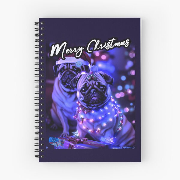 Item preview, Pug HAPPY HOLIDAYS 82 MERRY CHRISTMAS USA designed and sold by RedBluffTraders.