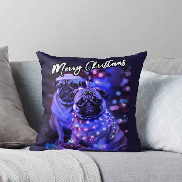 Item preview, Pug HAPPY HOLIDAYS 82 MERRY CHRISTMAS USA designed and sold by RedBluffTraders.