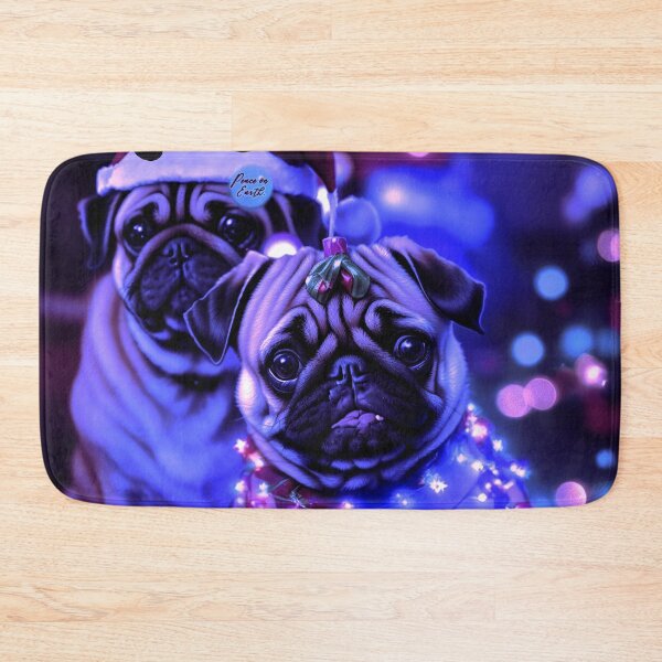 Item preview, Pug HAPPY HOLIDAYS 82 MERRY CHRISTMAS USA designed and sold by RedBluffTraders.