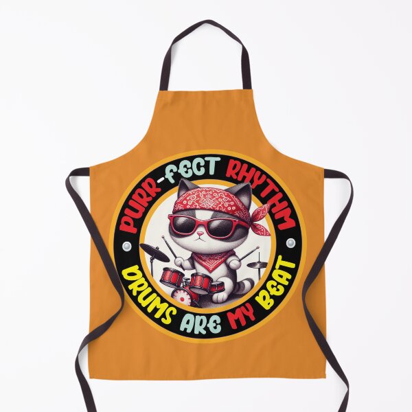 Item preview, Cute and Funny Cat - Funky Cool Drummer designed and sold by Witsprings.