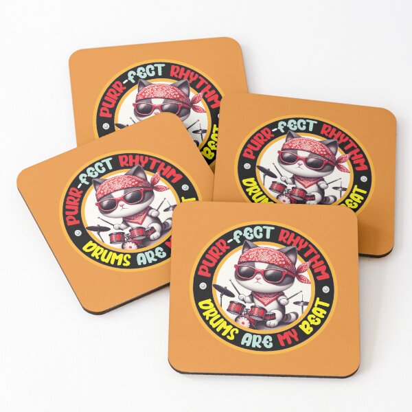 Item preview, Cute and Funny Cat - Funky Cool Drummer designed and sold by Witsprings.