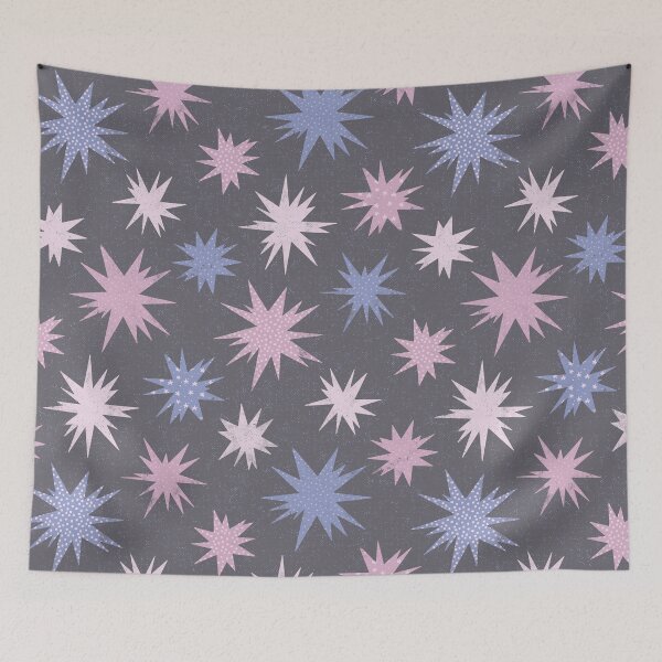 Item preview, Celestial Pink and Blue Grey Night Stars designed and sold by Midnight Coffee.