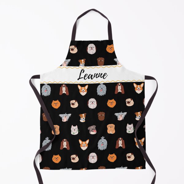 Item preview, Leanne Dog Apron. Name custom adults cooking apron designed and sold by Wenellen.