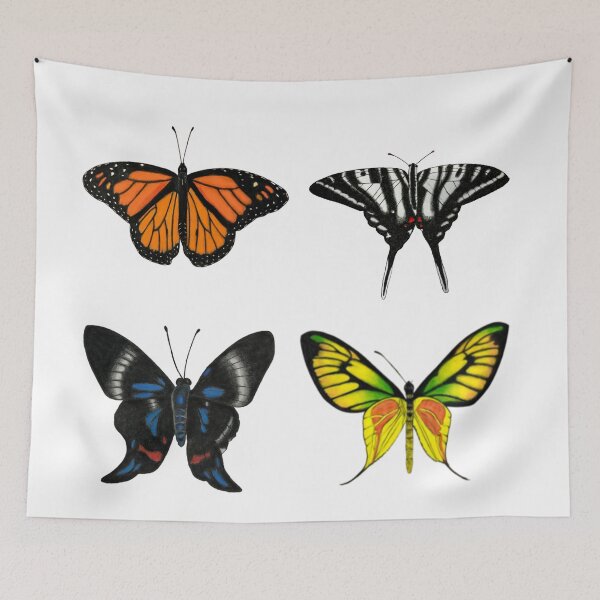 Item preview, Four Butterfly Species Illustration designed and sold by ArtAndBliss.