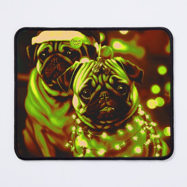 Item preview, Pug HAPPY HOLIDAYS 82 MERRY CHRISTMAS FELIZ NAVIDAD designed and sold by RedBluffTraders.