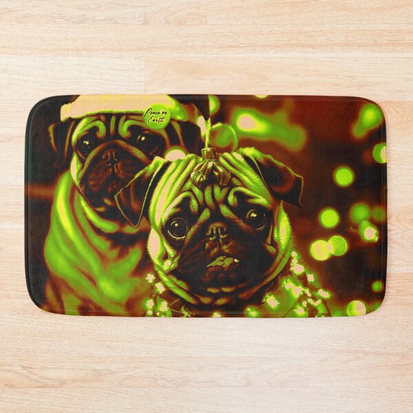 Item preview, Pug HAPPY HOLIDAYS 82 MERRY CHRISTMAS FELIZ NAVIDAD designed and sold by RedBluffTraders.