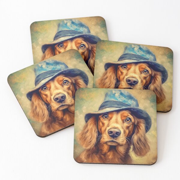 Artikelvorschau, niedlicher Cocker Spaniel Hund mit blauem Hut entworfen und verkauft von WallyPink.