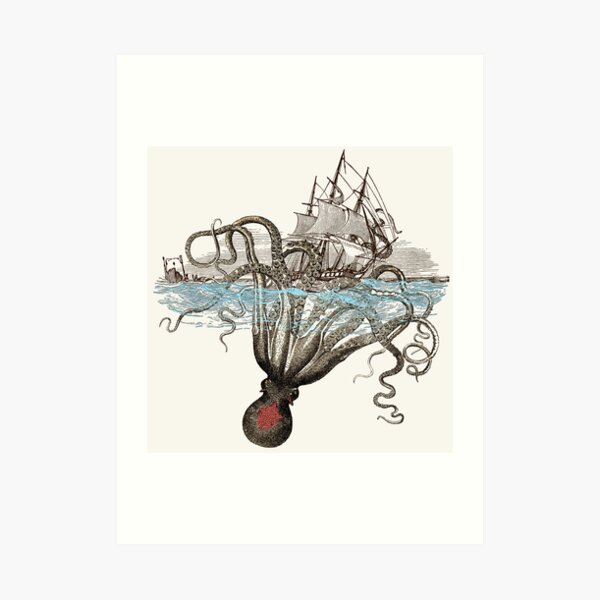 Beware the Kraken! Art Print