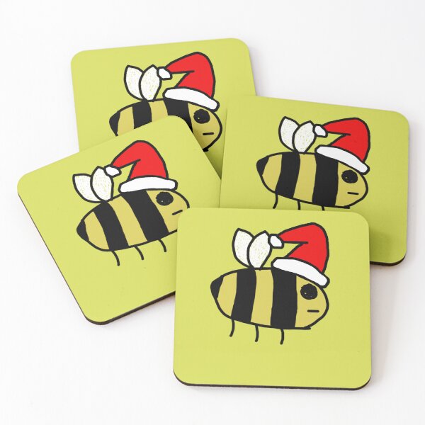 Item preview, poorly drawn christmas bee yellow background designed and sold by rj1776.