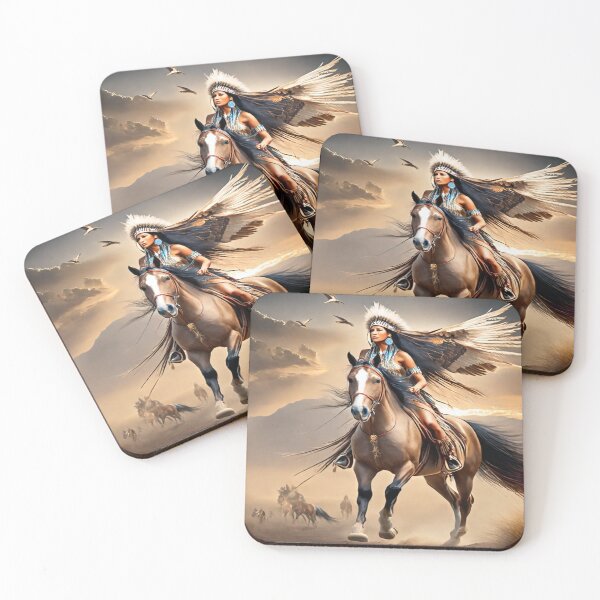 Item preview, A Native American Girl Riding a Horse #2 designed and sold by AriaMariaDesign.