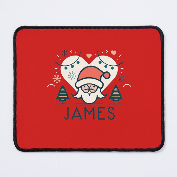 Item preview, James Name With Santa, Trees And Heart designed and sold by Itsheartshop.