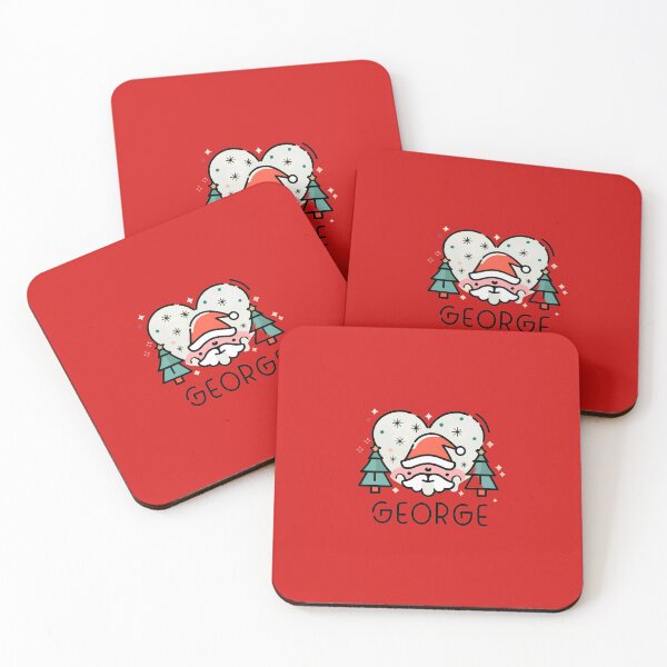 Item preview, George Name With Santa, Trees And Heart designed and sold by Itsheartshop.