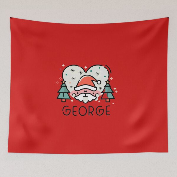 Item preview, George Name With Santa, Trees And Heart designed and sold by Itsheartshop.