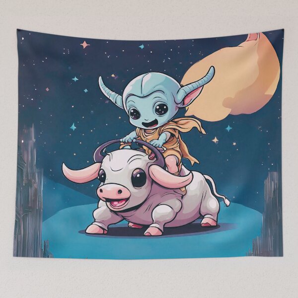 Item preview, Bullriding Baby Alien designed and sold by CosmicVenture.