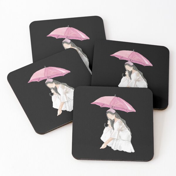 Item preview, Clean Girl Aesthetic.Girl with a pink umbrella designed and sold by ridnaledesigner.