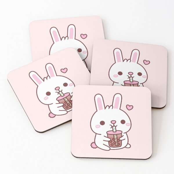 Item preview, Cute White Bunny Rabbit Loves Bubble Tea designed and sold by rustydoodle.