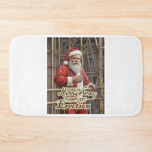 Item preview, Merry Xmas and Happy Erection; Scaffolder as Santa Claus; designed and sold by StickerApe.