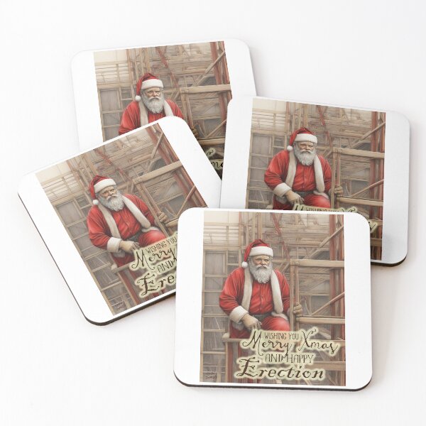 Item preview, Merry Xmas and Happy Erection; Scaffolder as Santa Claus; designed and sold by StickerApe.