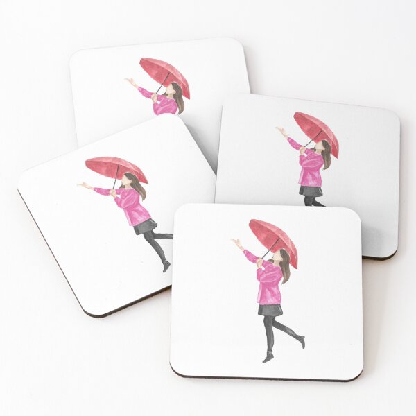 Item preview, Clean Girl Aesthetic.Girl with a pink umbrella designed and sold by ridnaledesigner.