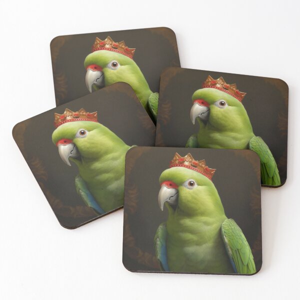 Item preview, King Green Parakeet in Royal Crown designed and sold by salarkoshop.
