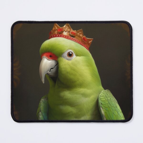 Item preview, King Green Parakeet in Royal Crown designed and sold by salarkoshop.