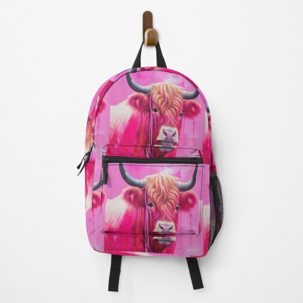 Item preview, Pink Highland Cow Abstract Painting designed and sold by druidwolfart.