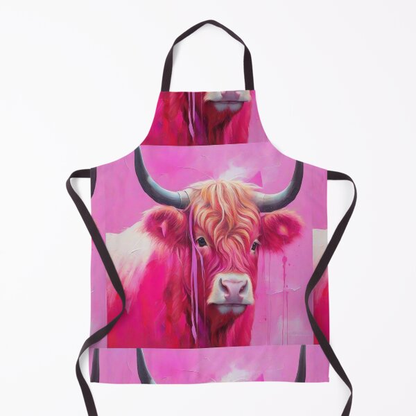 Item preview, Pink Highland Cow Abstract Painting designed and sold by druidwolfart.