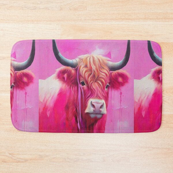 Item preview, Pink Highland Cow Abstract Painting designed and sold by druidwolfart.