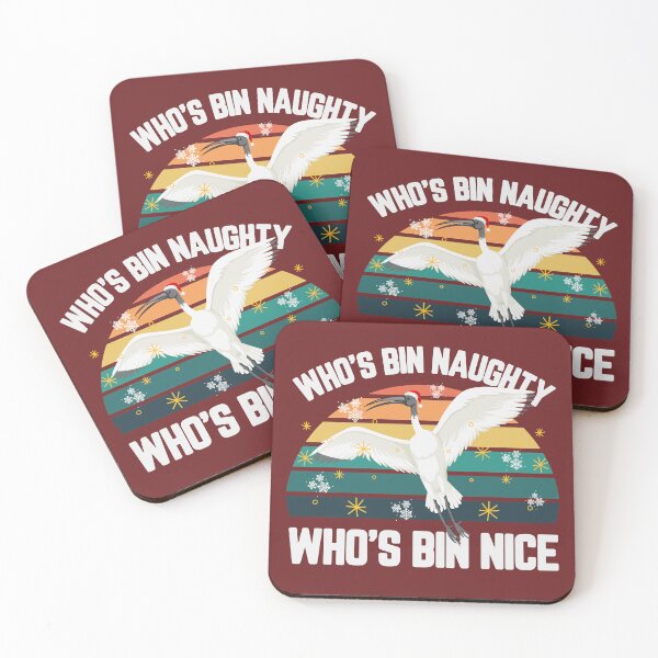 Item preview, Retro Australian White Bin Chicken Christmas Ibis Bird Santa Funny Who's Bin Naughty And Who's Bin Nice Xmas Animal designed and sold by LittleZea.