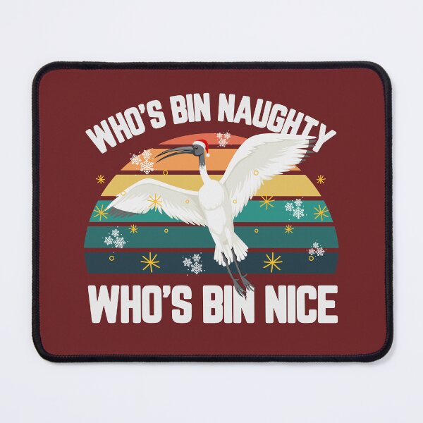 Item preview, Retro Australian White Bin Chicken Christmas Ibis Bird Santa Funny Who's Bin Naughty And Who's Bin Nice Xmas Animal designed and sold by LittleZea.