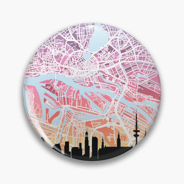 Item preview, Hamburg Skyline Map designed and sold by ArtPrints.