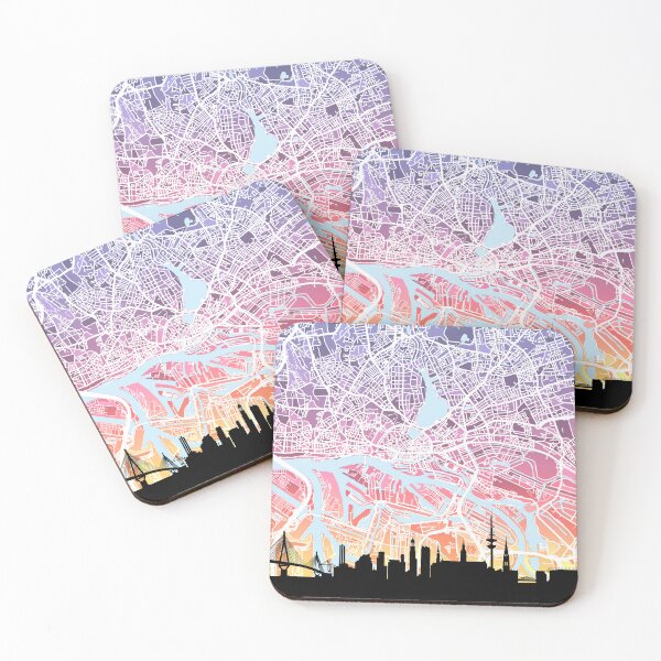 Artikelvorschau, Hamburger Skyline-Karte entworfen und verkauft von ArtPrints.
